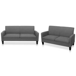 2 Piece Sofa Set Fabric Dark Grey