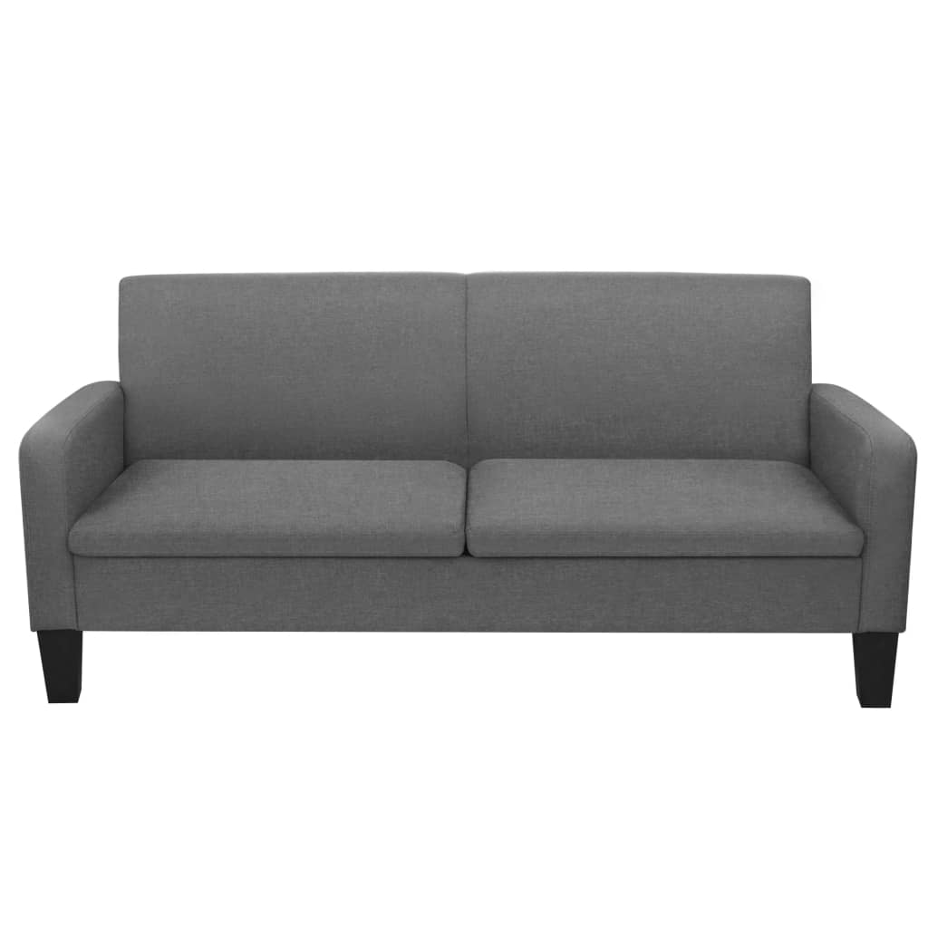 2 Piece Sofa Set Fabric Dark Grey