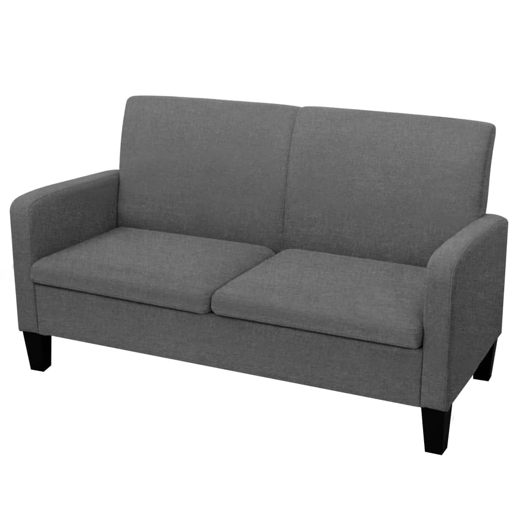 2 Piece Sofa Set Fabric Dark Grey
