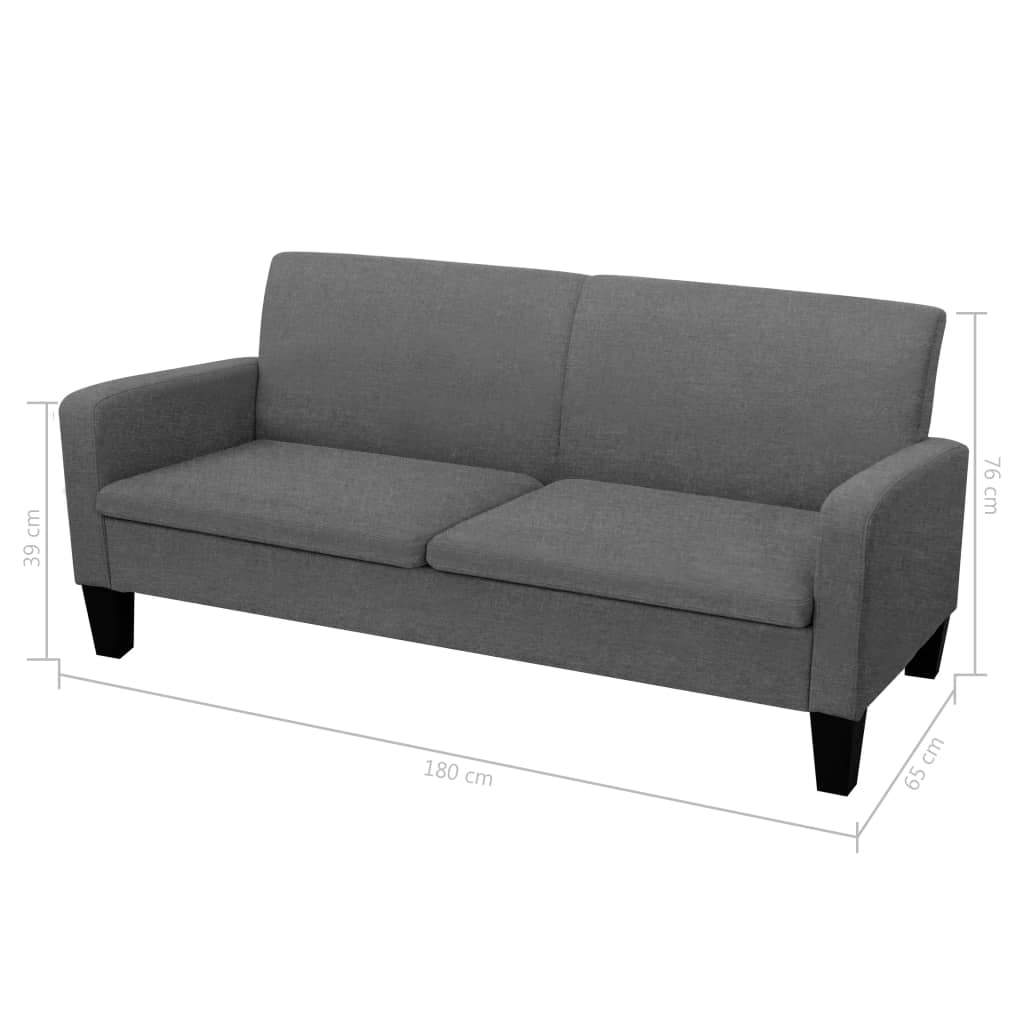 2 Piece Sofa Set Fabric Dark Grey