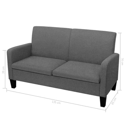 2 Piece Sofa Set Fabric Dark Grey