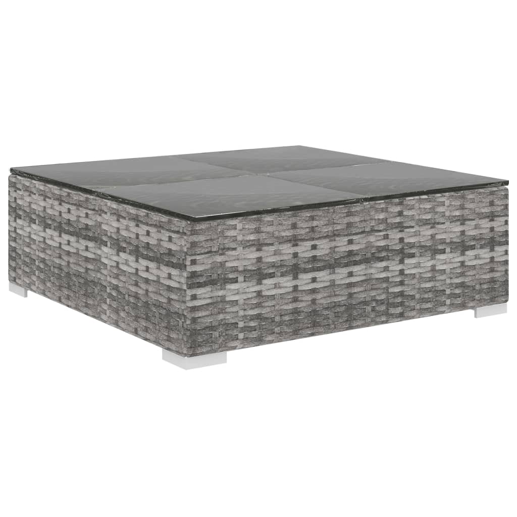 10 Piece Garden Lounge Set with Cushions Poly Rattan Grey