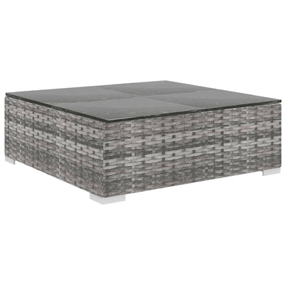 10 Piece Garden Lounge Set with Cushions Poly Rattan Grey