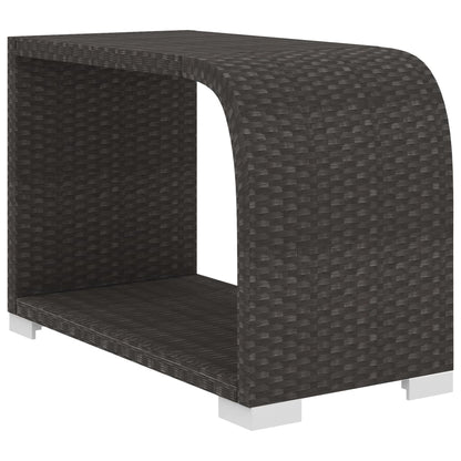 10 Piece Garden Lounge Set with Cushions Poly Rattan Black