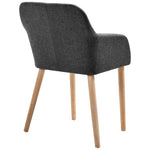 Dining Chairs 4 pcs Dark Grey Fabric and Solid Oak Wood