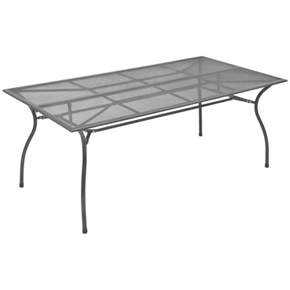 9 Piece Outdoor Dining Set Steel Anthracite