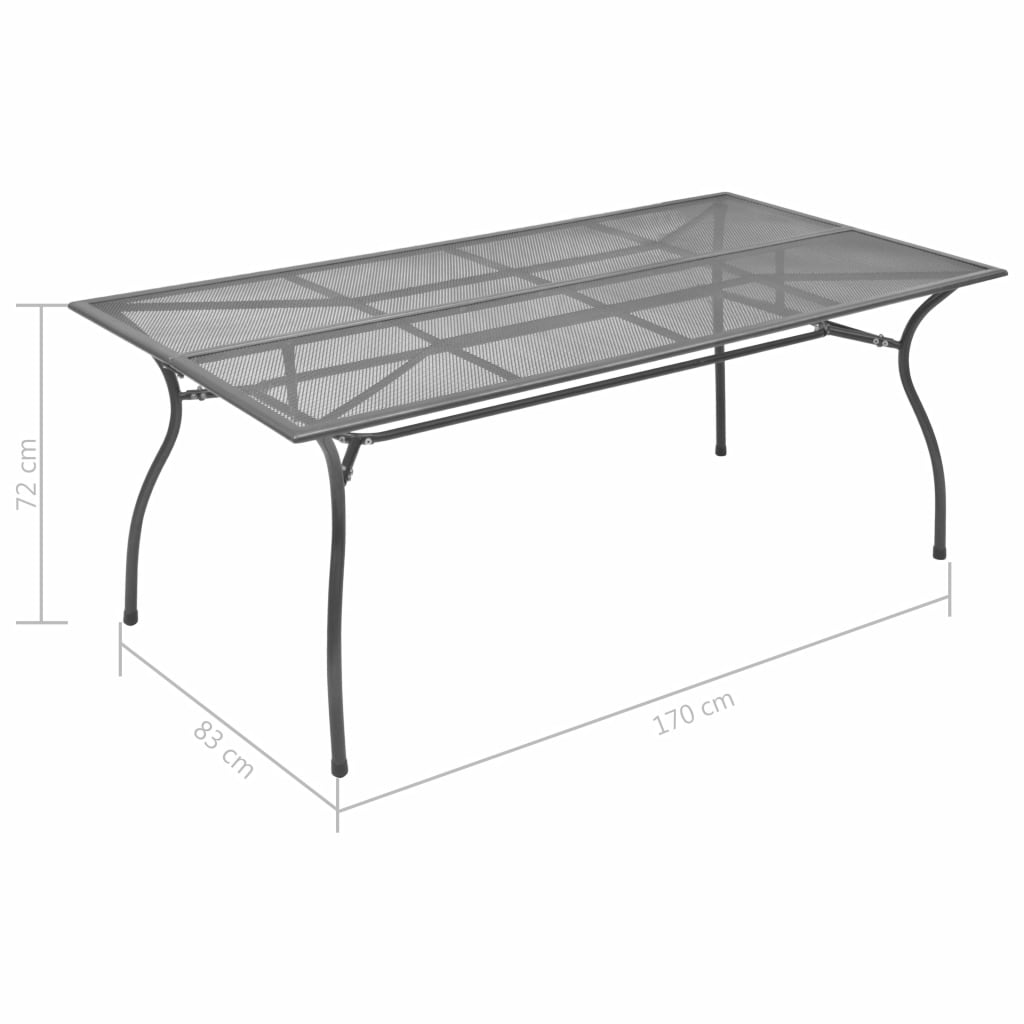 9 Piece Outdoor Dining Set Steel Anthracite