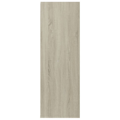 Shoe Rack White and Sonoma Oak 54x34x100 cm Chipboard
