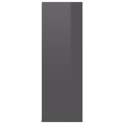 Shoe Rack High Gloss Grey 54x34x100 cm Chipboard