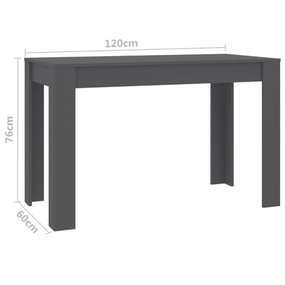 Dining Table Grey 120x60x76 cm Chipboard