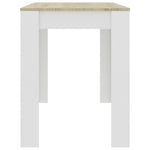 Dining Table White and Oak Chipboard