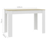 Dining Table White and Oak Chipboard