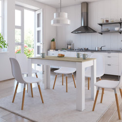 Dining Table White and Sonoma Oak 120x60x76 cm Chipboard