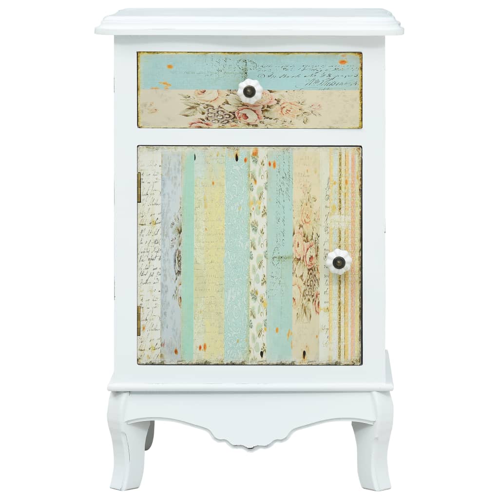 Bedside Cabinet White 40x30x62 cm