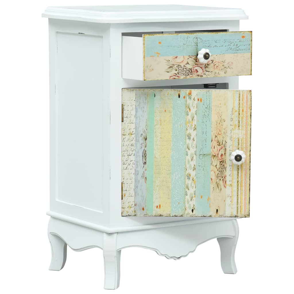 Bedside Cabinet White 40x30x62 cm