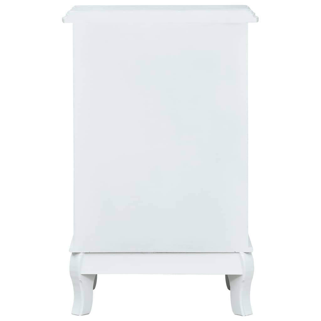 Bedside Cabinet White 40x30x62 cm