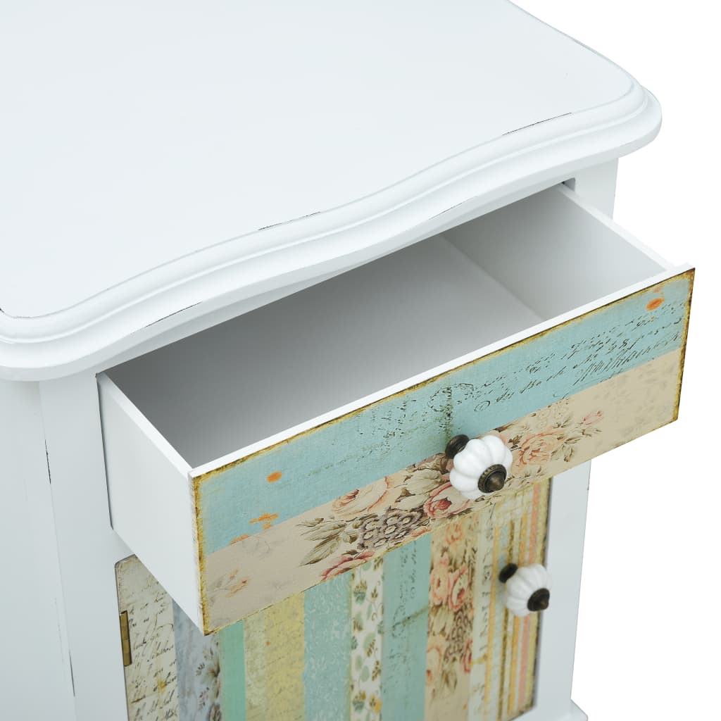 Bedside Cabinet White 40x30x62 cm