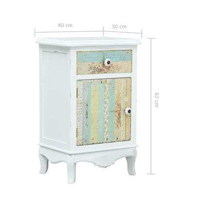 Bedside Cabinet White 40x30x62 cm