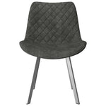 Dining Chairs 2 pcs Grey faux Suede Leather