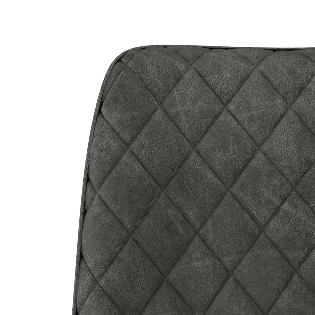 Dining Chairs 2 pcs Grey Faux Suede Leather