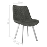 Dining Chairs 2 pcs Grey faux Suede Leather