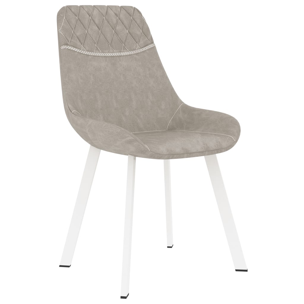 Dining Chairs 2 pcs Light Grey Faux Leather