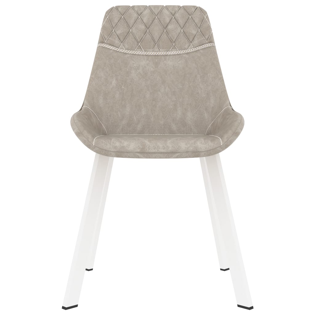 Dining Chairs 2 pcs Light Grey Faux Leather