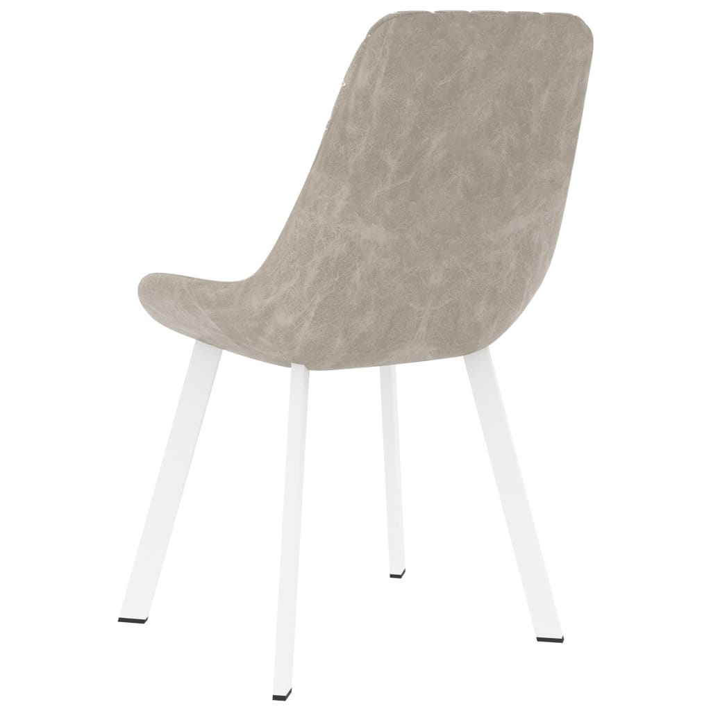 Dining Chairs 2 pcs Light Grey Faux Leather