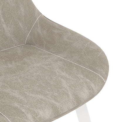 Dining Chairs 2 pcs Light Grey Faux Leather