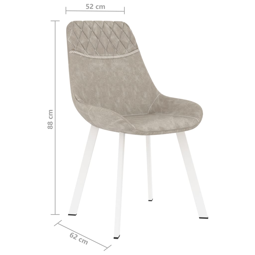 Dining Chairs 2 pcs Light Grey Faux Leather