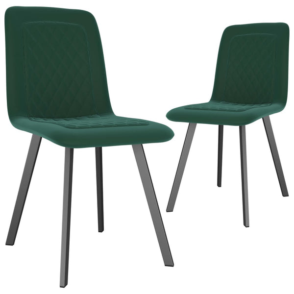  Dining Chairs 2 pcs Green Velvet