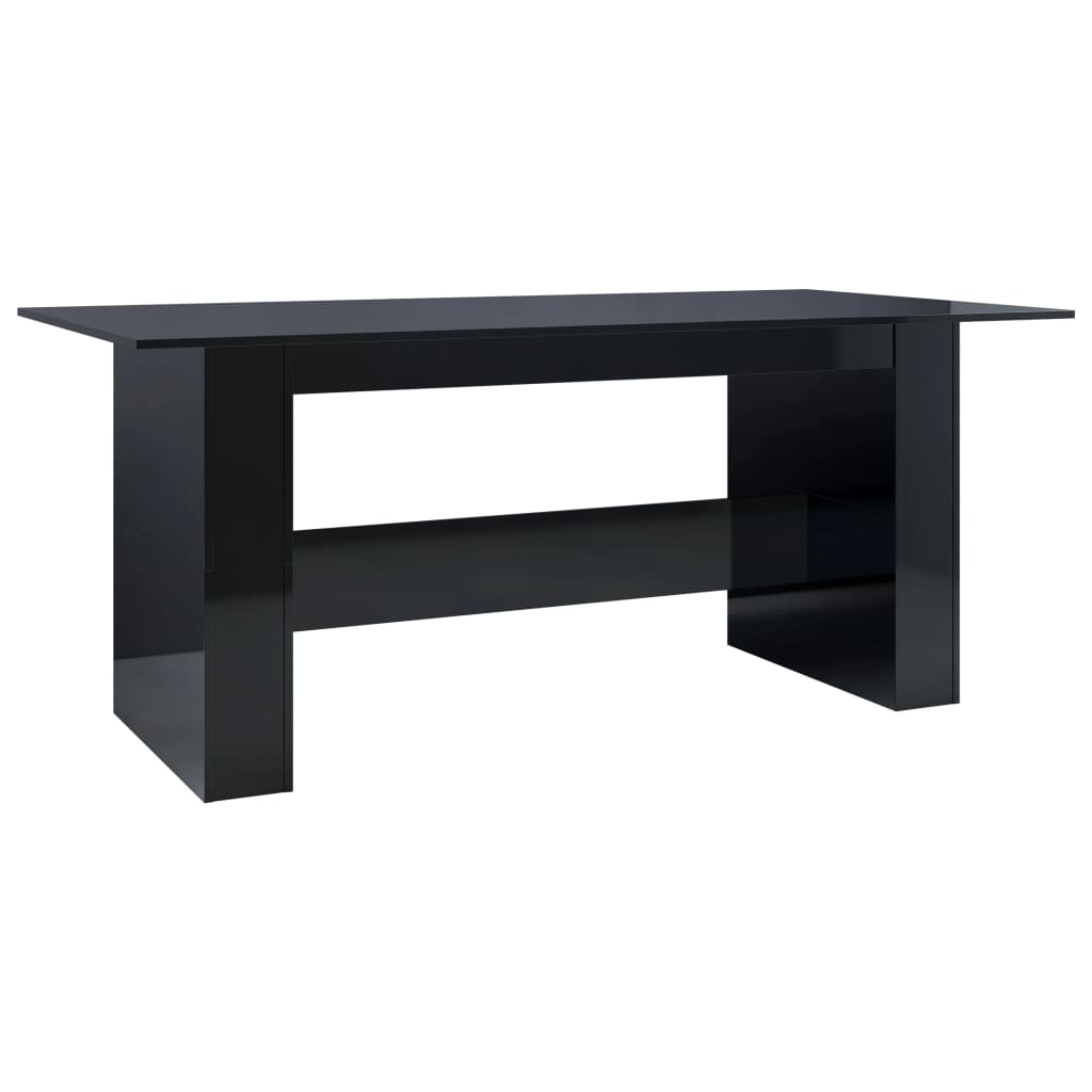 Dining Table High Gloss Black 180x90x76 cm Chipboard