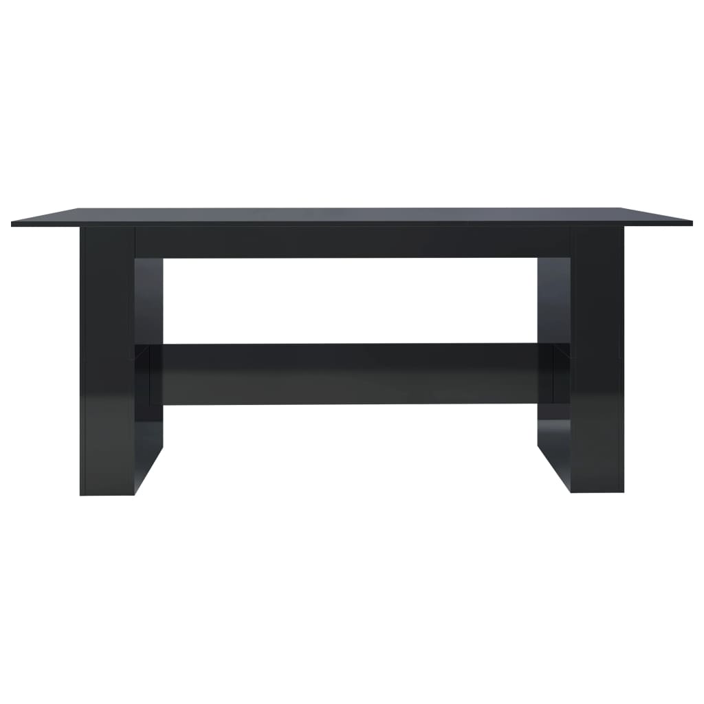 Dining Table High Gloss Black 180x90x76 cm Chipboard