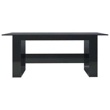 Dining Table High Gloss Black 180x90x76 cm Chipboard