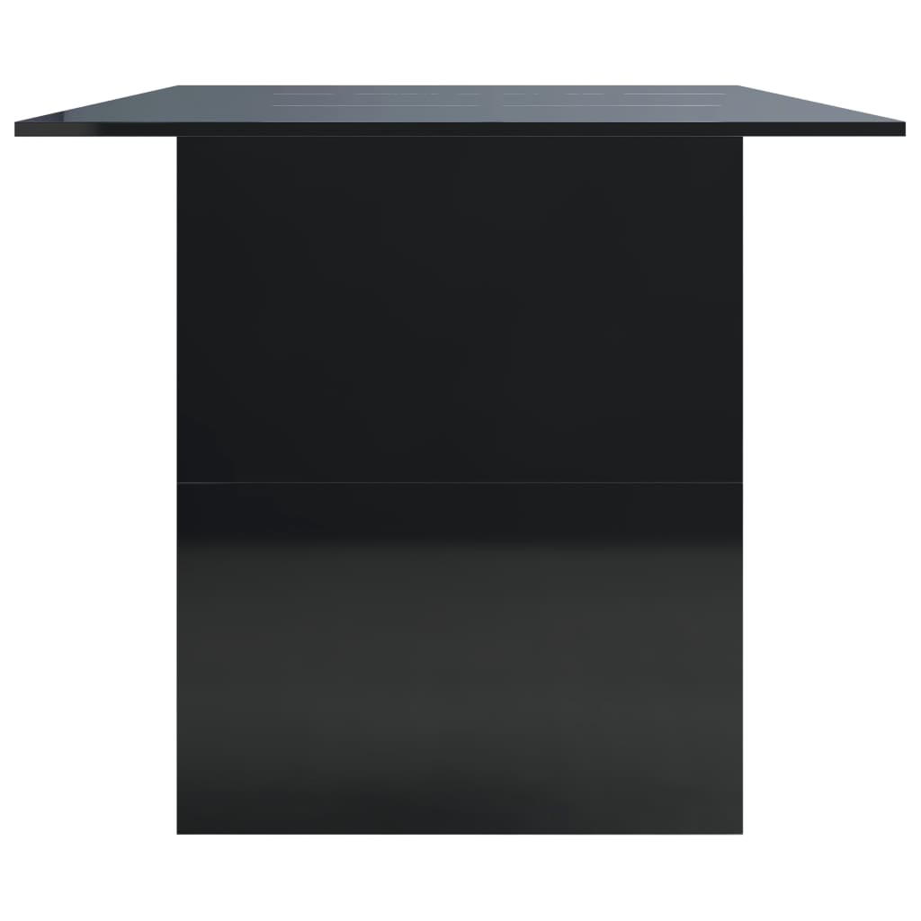 Dining Table High Gloss Black 180x90x76 cm Chipboard