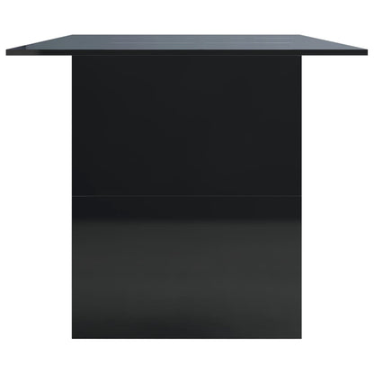 Dining Table High Gloss Black 180x90x76 cm Chipboard