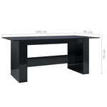 Dining Table High Gloss Black- Chipboard