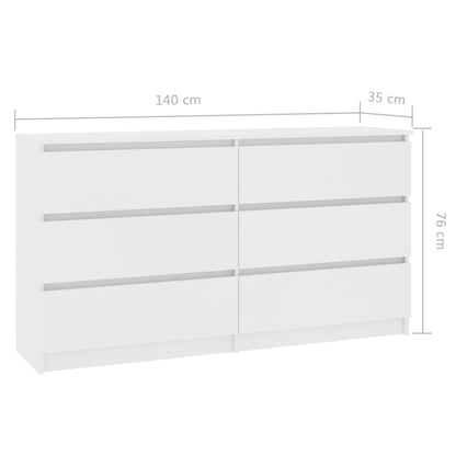 Sideboard White 140x35x77 cm Chipboard