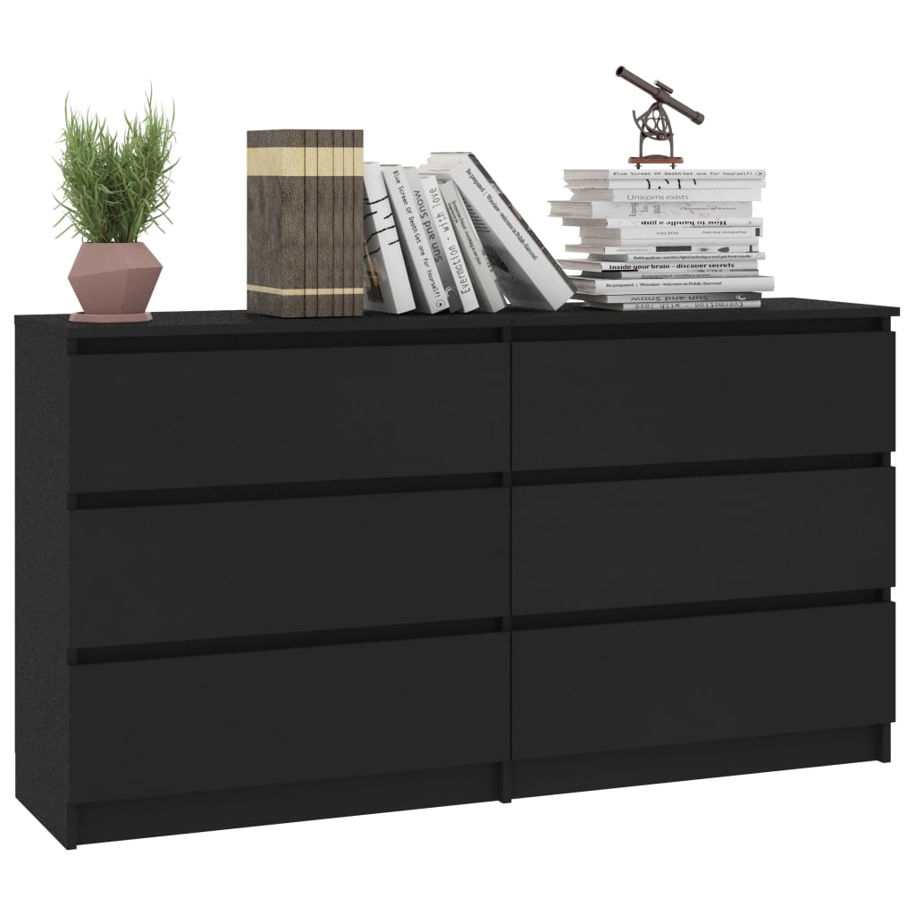 Sideboard Black 140x35x77 cm Chipboard