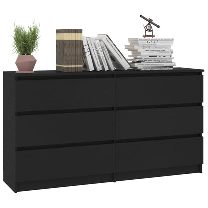 Sideboard Black 140x35x77 cm Chipboard