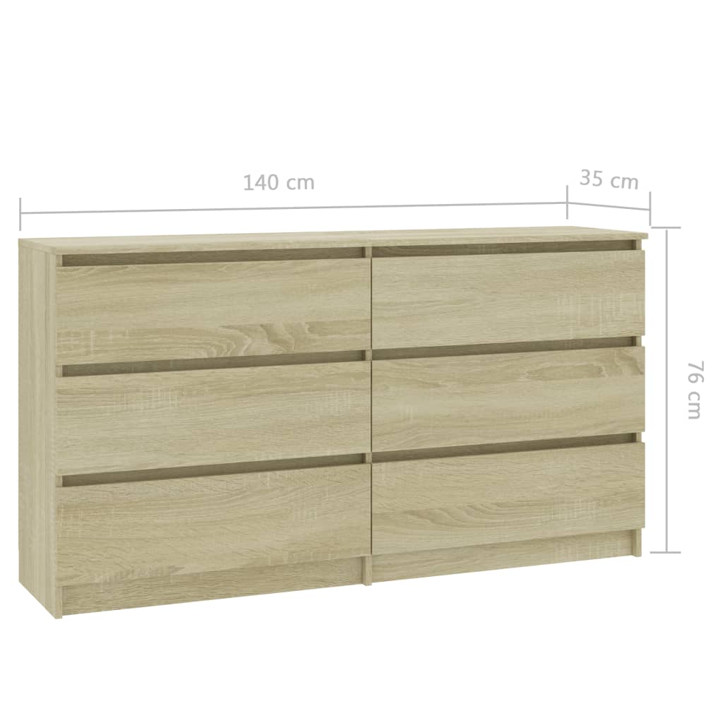 Sideboard Sonoma Oak 140x35x77 cm Chipboard
