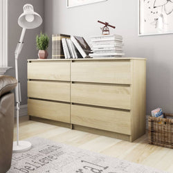 Sideboard Sonoma Oak 140x35x77 cm Chipboard