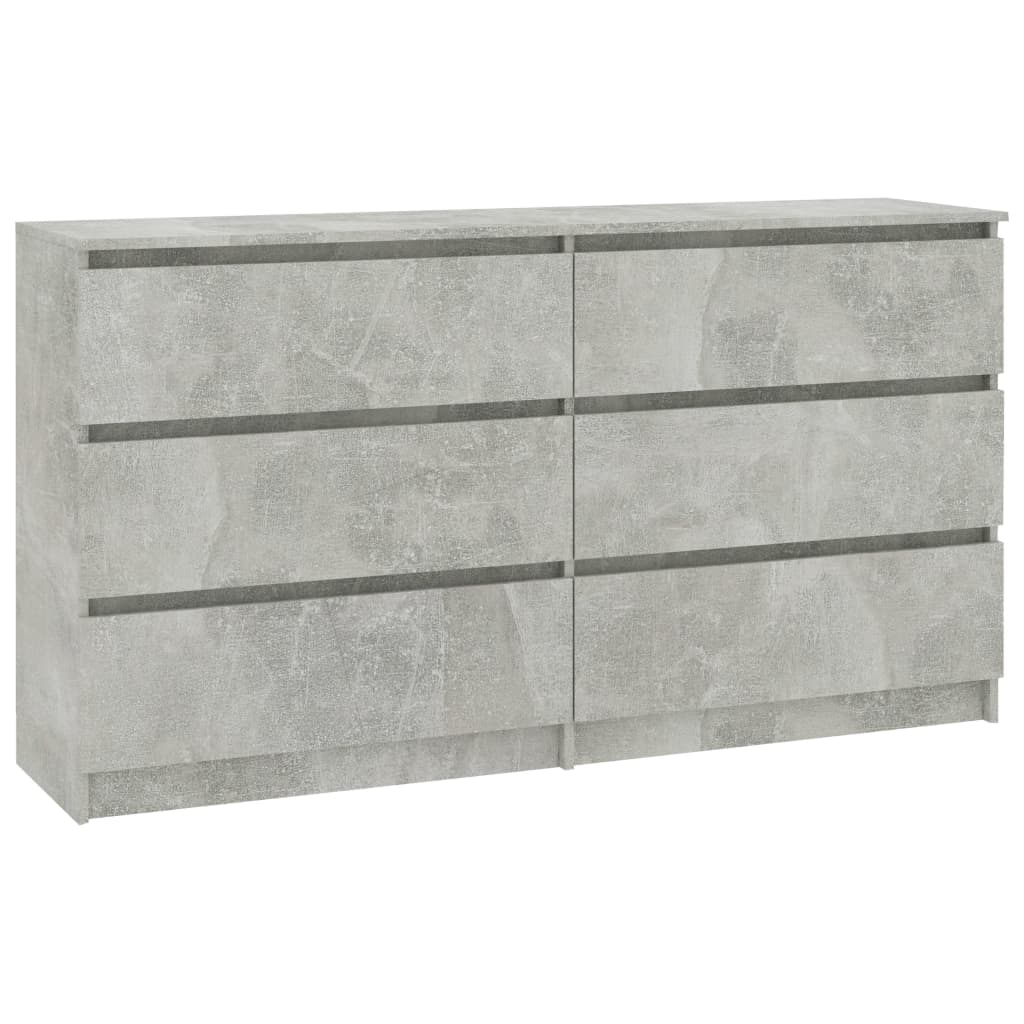 Sideboard Concrete Grey 140x35x77 cm Chipboard