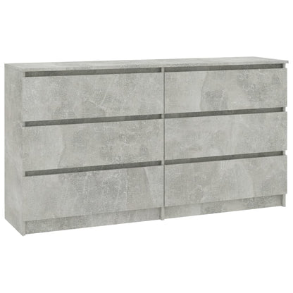 Sideboard Concrete Grey 140x35x77 cm Chipboard