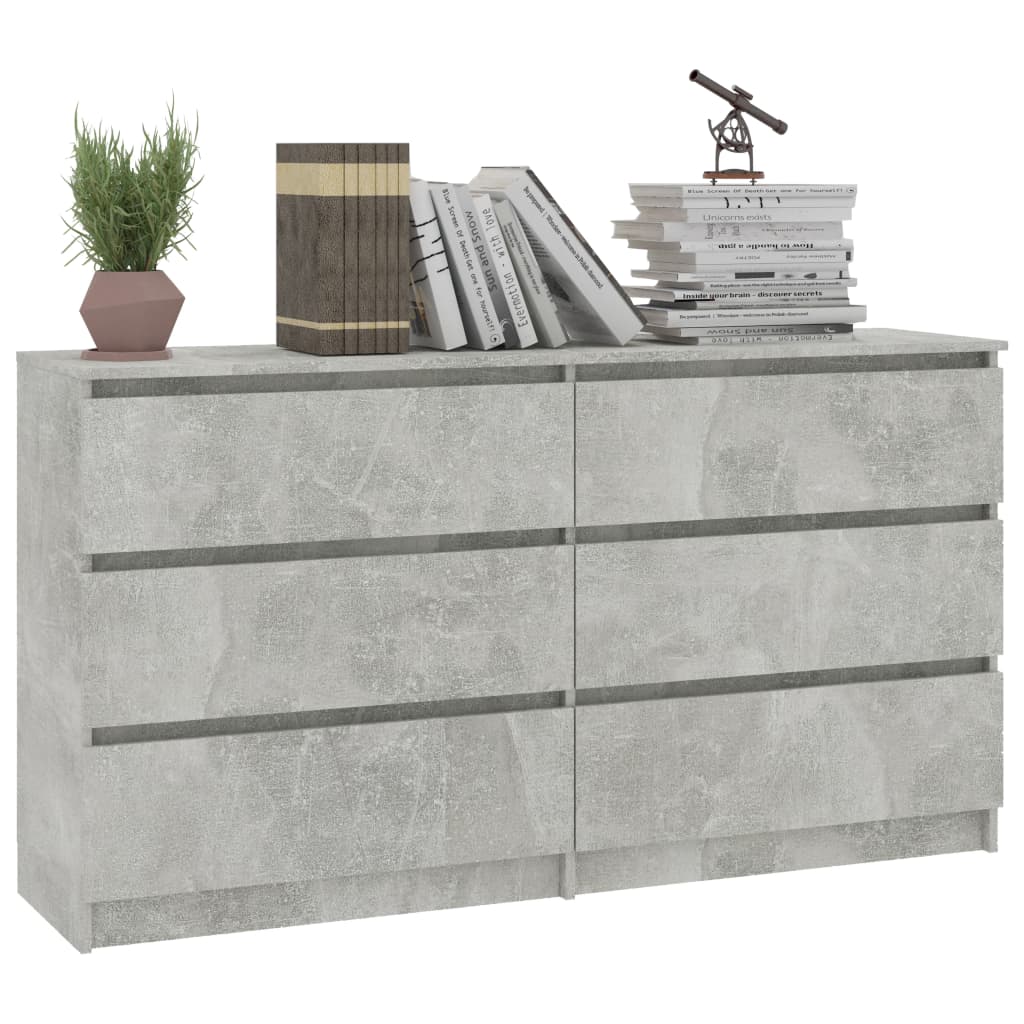 Sideboard Concrete Grey 140x35x77 cm Chipboard