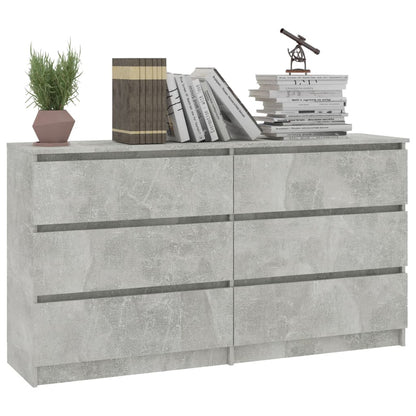 Sideboard Concrete Grey 140x35x77 cm Chipboard