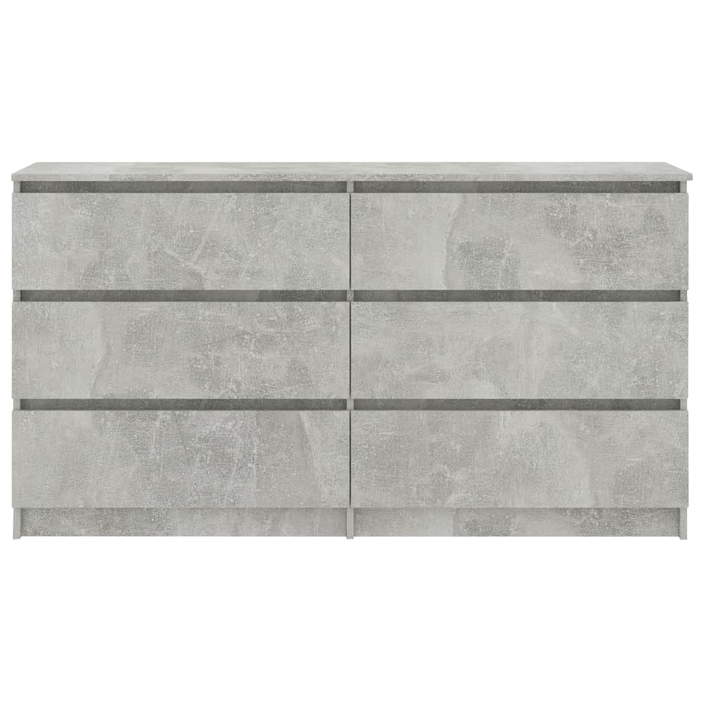 Sideboard Concrete Grey 140x35x77 cm Chipboard