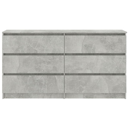 Sideboard Concrete Grey 140x35x77 cm Chipboard