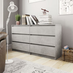 Sideboard Concrete Grey 140x35x77 cm Chipboard