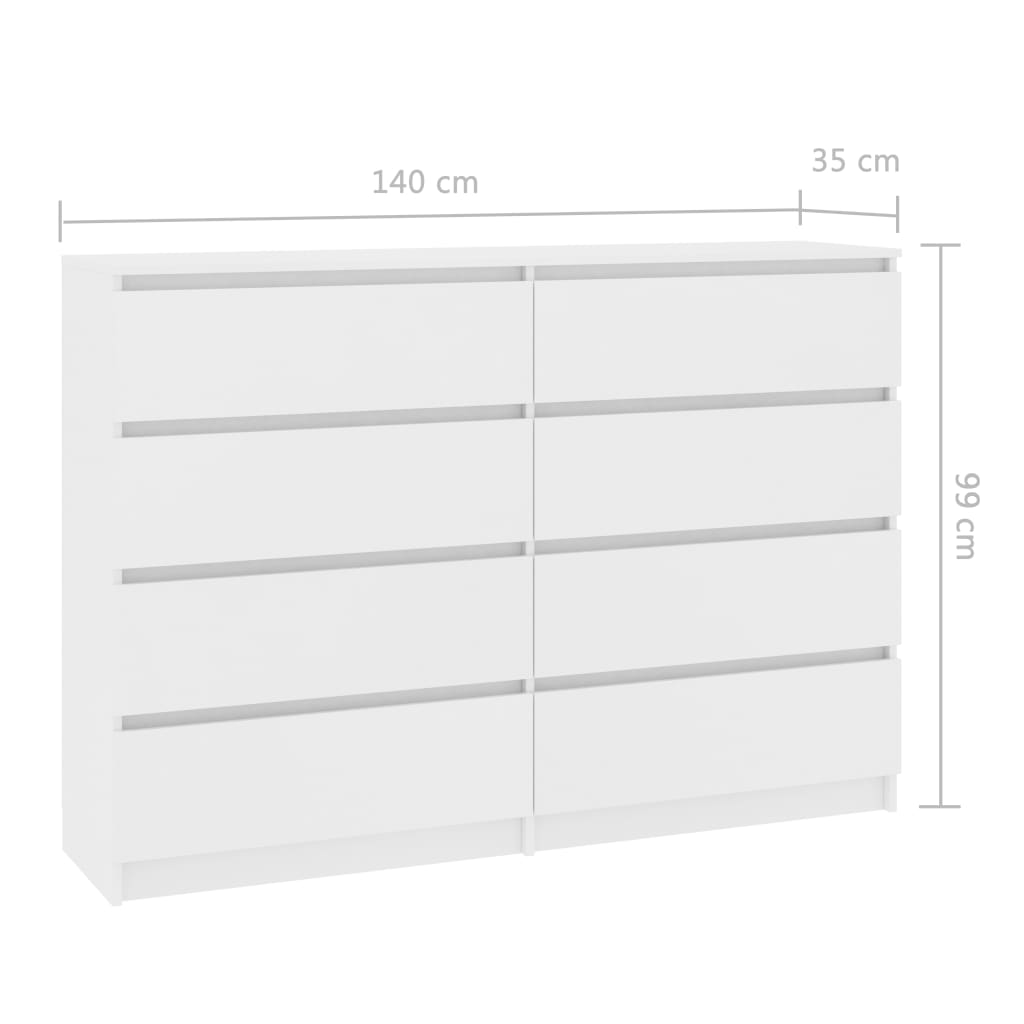 Sideboard White 140x35x79 cm Chipboard